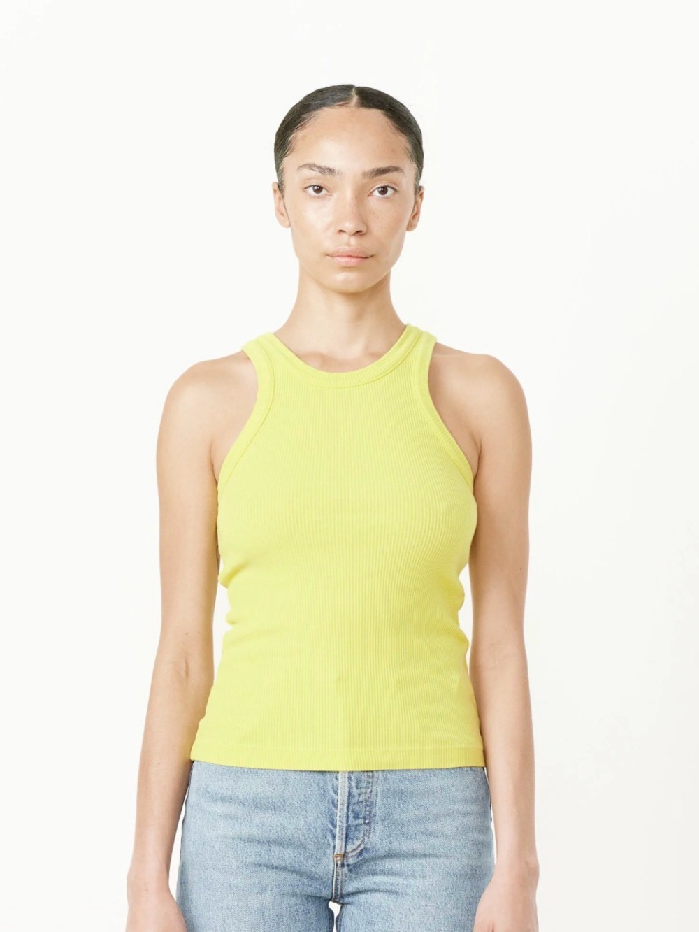 NWT Agolde Lime Green/Yellow Ribbed Racerback Tank XS ($88)